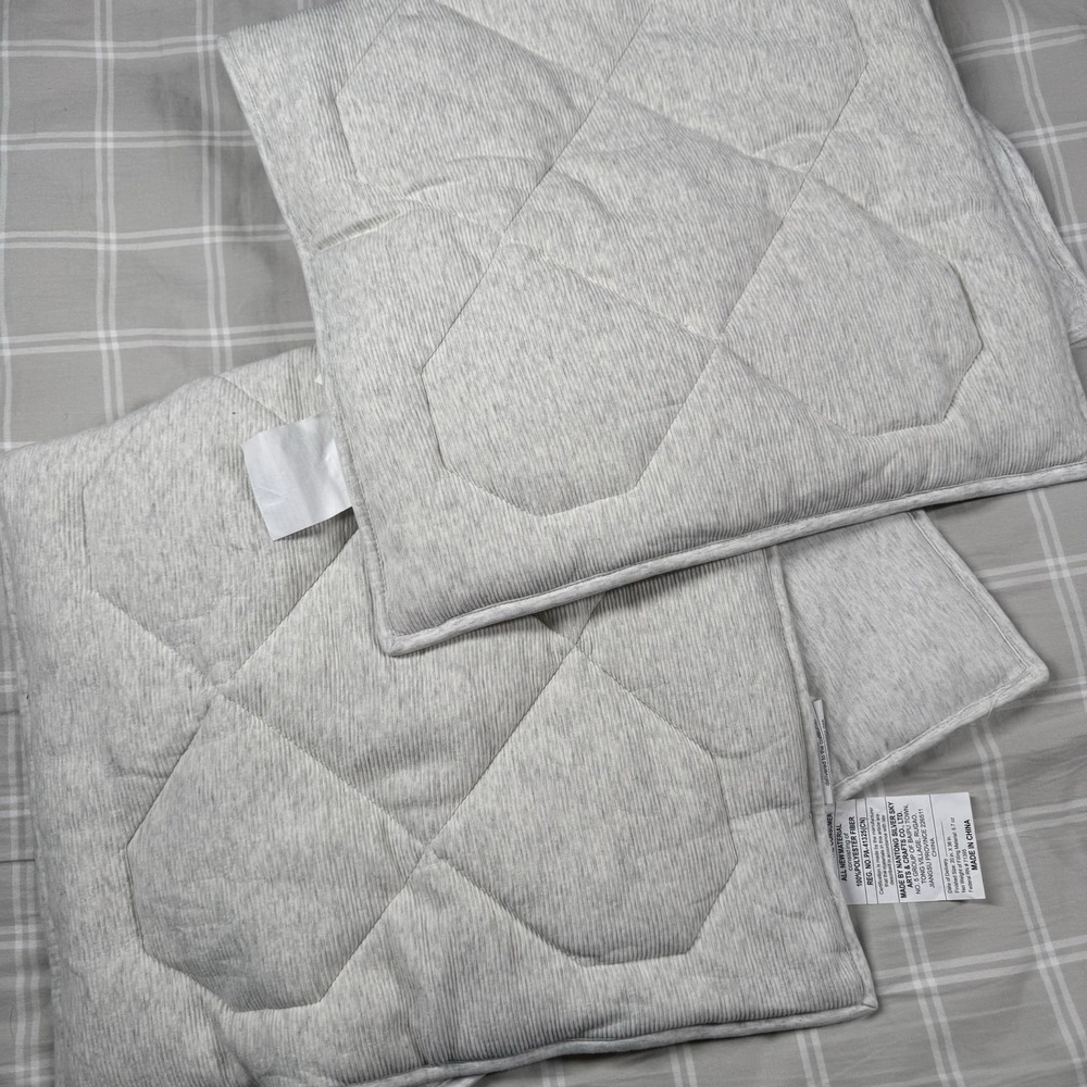 West Elm Light Heather Gray Cloud Jersey King Size Pillow Sham 2 Set 20x36 NWOT
